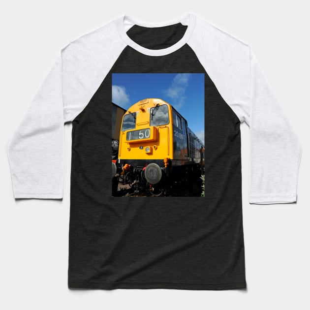 British Rail Class 20 Baseball T-Shirt by Random Railways